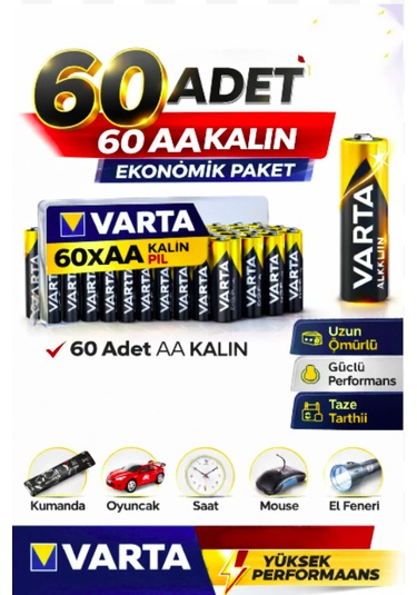 Aa Kalın Pil 60 Lı Ekonomik Paket Uzun Ömürlü Henüz Yorum Yazılmamış.