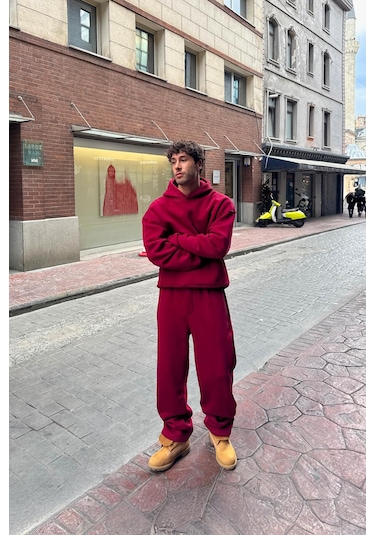 Flaw Basic Hoodie Bordo Bordo
