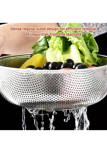 Paslanmaz Çelik Kulplu Çok Amaçlı Makarna Un Meyve Sebze Süzgeç 22 Cm Çok Renkli