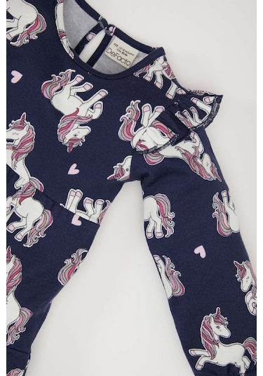 DeFacto Kız Bebek Unicorn Baskılı Uzun Kollu Sweat Elbise D5632A524WNNV241 Lacivert DeFacto Kız Bebek Unicorn Baskılı Uzun Kollu Sweat Elbise D5632A524WNNV241 Lacivert