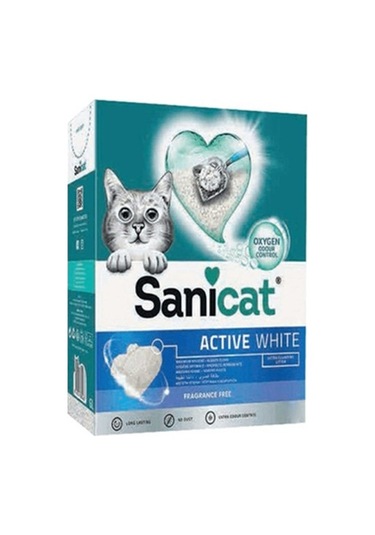 Sanicat Active White Ultra Topaklanan Kedi Kumu 6 lt