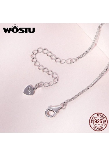 Wostu Anneler Günü Takı Hediye 925 Ayar Gümüş Bebek Ayak İzi Charm Kolye Kalp Şeklinde Açılabilir Zincir Kolye Sevgilisi İçin