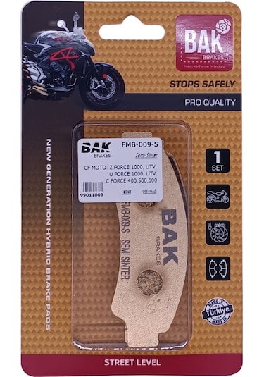 Bak Brakes Fmb-009-s Cf Moto Z-force 1000, U-force 1000, C-force 100 Atv. Ön Fren Balatası Yarı Sinter Kalite