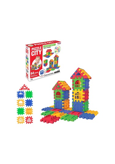 Dede Puzzle City 64 Parça 5 Adet