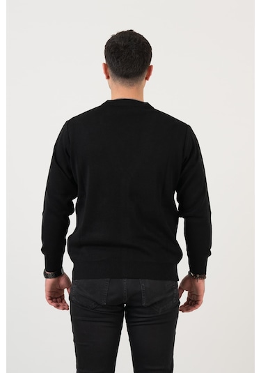 Woolen World Düğmeli Çift Cepli Nokta Desenli Erkek Triko Hırka 001
