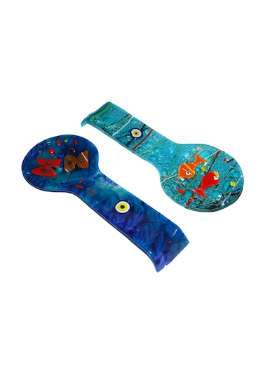 Cam Kaşıklık Kirli Cam Mutfak Kaşıklık El Yapımı Cam Mutfak 22 CM