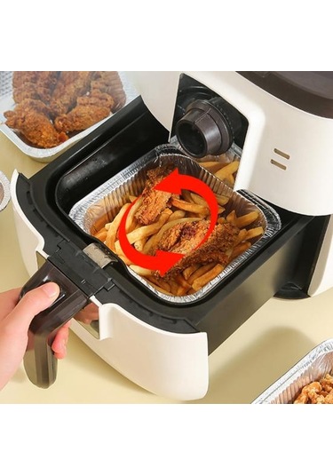 10/30 Adet Tek Kullanımlık Alüminyum Folyo Su Yağ Geçirmez Kare Pişirme Folyo Kutusu Yüksek Sıcaklık Dayanımı Fırın Tepsisi 10 Diğer