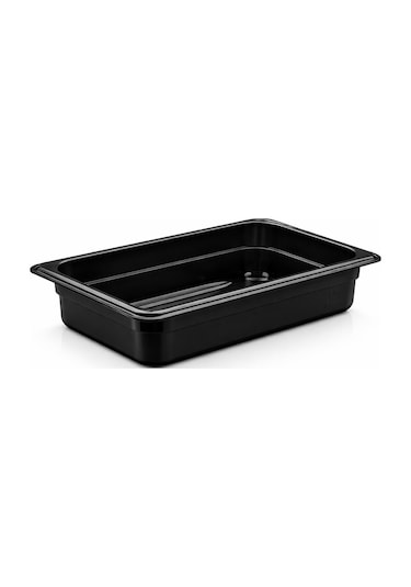1/2 Gn Siyah Polikarbon Gastronom Küvet 32x26 Cm 15 Cm Derinlik
