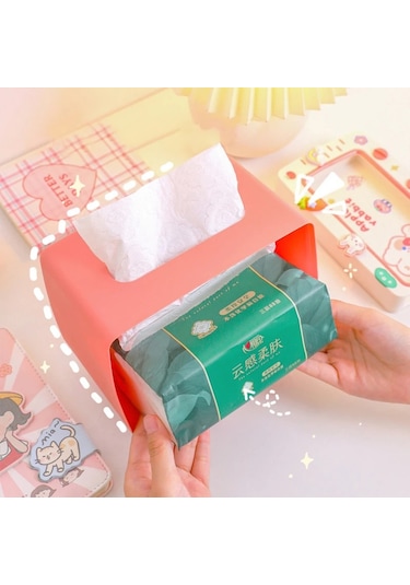 A-sevimli Çok Fonksiyonlu Doku Kutu Tutucu Kare Ev İçin Kawaii Masaüstü Dekor Tv Doku Kutusu Kasa Pembe Telefon Tutucu Depolama Organizatör