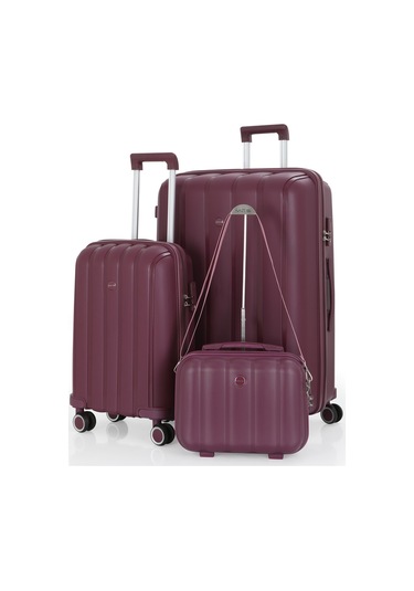Mçs Polipropilen 3lü Valiz Seti Büyük & Kabin & Makyaj V305 S21yy1000082-set 210 Mürdüm