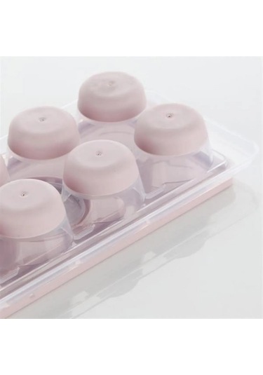 12li Kapaklı Yapışmaz Silikon Tabanlı Plastik Küp Buz Kalıbı Yeşil