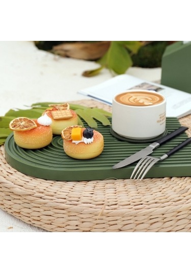 Dancemonkey Su Dalgalanma Kesme Tahtası Atıştırmalık Tabağı Koyu Mavi M, Pratik Tasarım Mavi