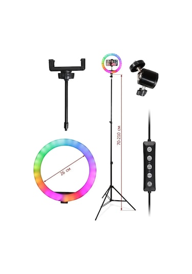 Thentech Fotoğraf Video Vlog Özçekim Selfie İçin Rgb Ring Tripolu Led