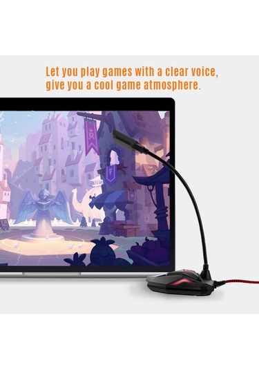 Springsun Oyun Mikrofonu - Usb Pc Mikrofon, Led Aydınlatmalı, 360 Ayarlanabilir, Sessiz Mod, Kulaklık Çıkışı