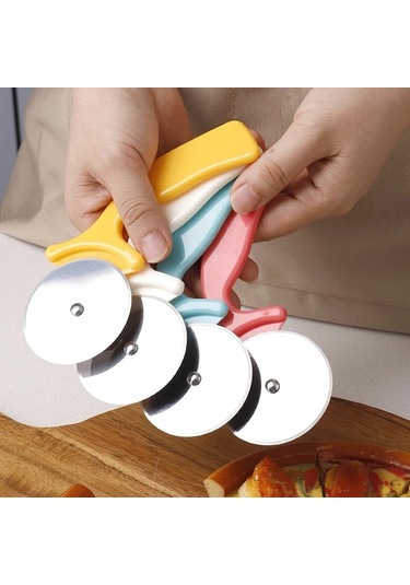 Honeybeeshop Turuncu Pp Saplı Paslanmaz Çelik Pizza Kesici Mutfakta Pizza Pankek Turta İçin Pratik Alet Turuncu