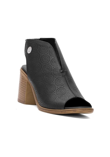 Mammamia D25ys-2915 Kadın Hakiki Deri Topuklu Sandalet Siyah Siyah