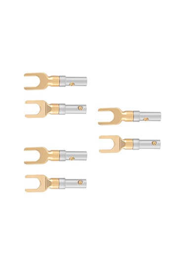 Lemestar 6 Adet Altın Kaplı Bakır Hoparlör Banana Plug - Kolay Kurulum, Çift Vida Kilidi, 4mm Kablolara Uygun
