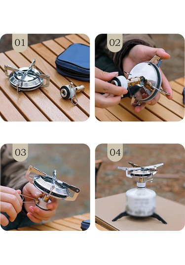 Kosona Dışarıda Kullanıma Uygun Çevirilebilir Gazlı Ocak, Ayarlanabilir Ateş Gücü, Çelik Malzeme, Piknik Ve Kamp Çadırı İçin Pratik Ocak Gümüş