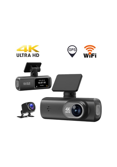 V22 Hd 4k Kamera Ön Ve Arka Çift Kayıt Wifi Araç İçi Kamera