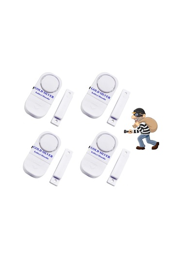 4 Adet Güvenlik Tedbiri Için Kablosuz Kapı-pencere Alarmı 90db