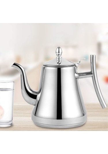 Çaydanlık, Uzun Saplı Paslanmaz Çelik Su Isıtıcısı, Demlikli Blooming Ve Yapraklı El Yapımı Su Isıtıcısı, Ev Kullanımı, Otel, Restoran 1,2 L