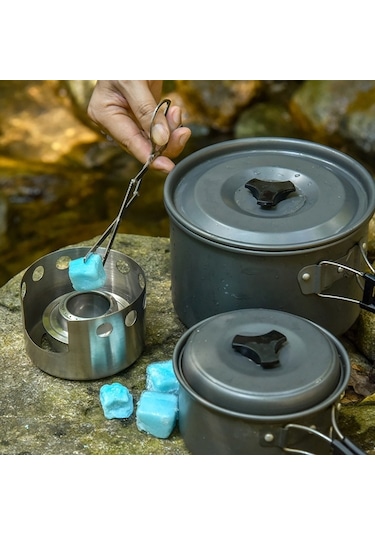 Sones Açık Piknik Sobası Paslanmaz Çelik Taşınabilir Mini Alkol Sobası Kapaklı Çok Renkli