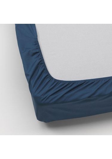 Çift Kişilik Lastikli Çarşaf Koyu Mavi Renk Meridyendukkan 160x200 Cm Pamuk-liyosel