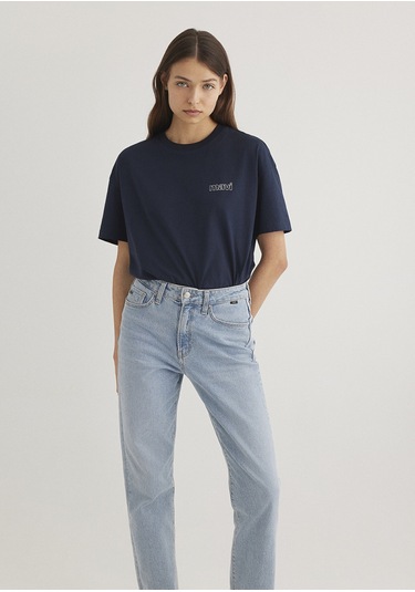 Mavi - Mavi Logo Baskılı Lacivert Tişört 1611309-70490 Lacivert