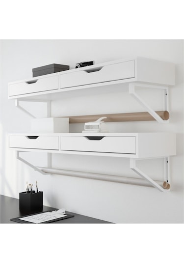 Ekby Alex Duvar Rafı 119x29 Cm, Beyaz