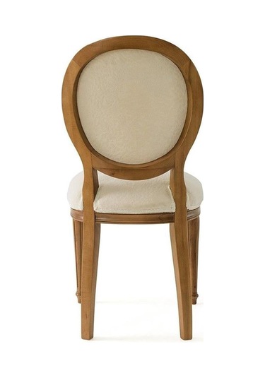 Madalyon Ahşap Klasik Sandalye Natural - Krem