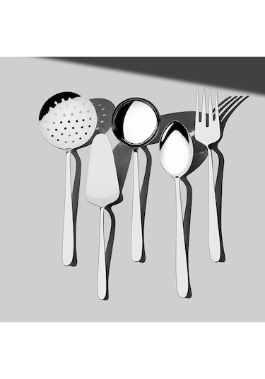 Nehir Sultan Sade 5 Parça Paslanmaz Çelik Servis Takımı