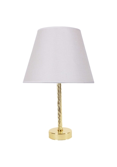 Dekovien Modern Abajur Krem Gold Kaplama Burgu Metal Ayak Krem