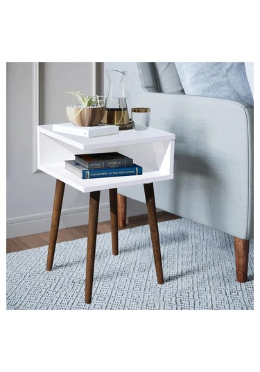 Ahşap Ayaklı Yan Sehpa Köşe Sehpa