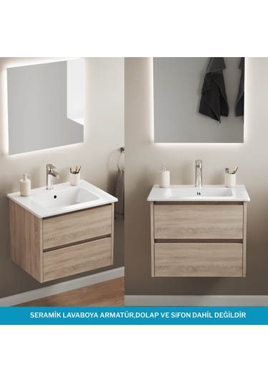 Isvea Sistema T-flat Slim İnce Formlu Lavabo 61 X 46,5 Cm Beyaz Beyaz