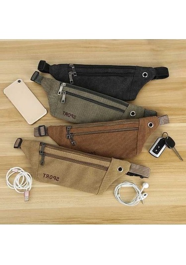 Willowhaven Kahverengi Kanvas Bel Çantası - 3 Fermuarlı, Ayarlanabilir Kemer, Spor/outdoor Dostu, Gömlek/çantaya Dönüştürülebilir, Çok Renkli Çok Renkli