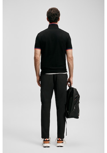 Lufian Gavin Smart Erkek Polo T-shirt 111040244 Siyah
