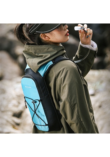 West Bıkıng Yp0707378 Bisiklet, Dağcılık İçin Yürüyüş Sıvı Alım Sırt Çantası Su Torbası Taşıyıcı Mavi