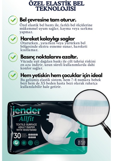 All Fit Xs Bel Bantlı Bez - Bebek Ve Yetişkinlere Özel Beden 30'lu XS