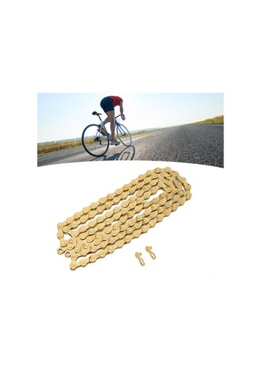 Fosenze Vg Sports 8 Vites Bisiklet Zinciri, Yüksek Karbon Çelik, 980kg Gerilme Dayanımı, Sorunsuz Vites, Dağ Ve Yol Bisikletleri İçin Altın Diğer