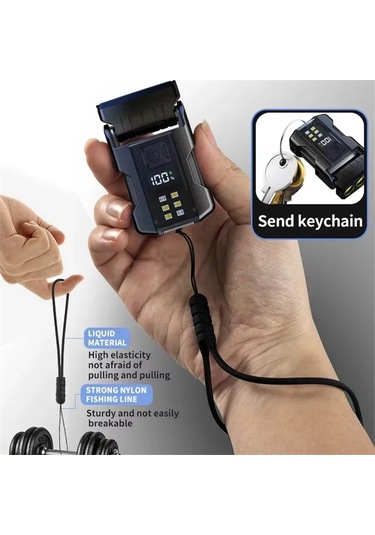 Taşınabilir Mini Anahtarlık Işık Led Yüksek Parlaklık El Feneri Siyah