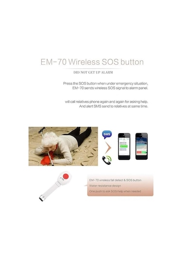 Hoadoek Panik Butonu Rf 315mhz Sos Acil Durum Butonu Yaşlılar İçin Alarm Saati Yaşlılar İçin Bileklik Ev Güvenlik Gsm Alarmı