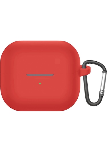 Samsung Galaxy Buds 3 / Galaxy Buds 3 Pro Uyumlu Silikon Kılıf+ Kanca Kırmızı