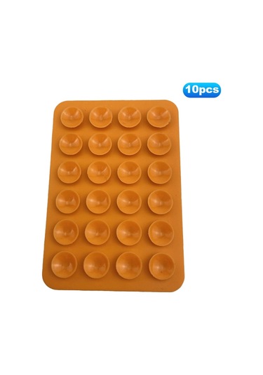 Cbtx Telefonlar İçin 10 Adet Silikon Vantuz Yapışkanlı Montaj Kaymaz Vantuz Pedleri Ayna Duş Telefon Tutucu - Turuncu