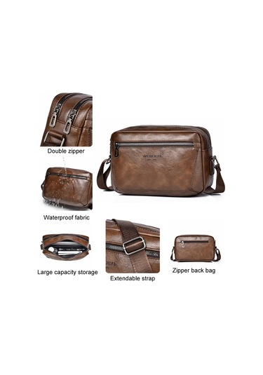 Sones Weıxıer D523 Erkek Büyük Kapasiteli Çapraz Askılı Tek Omuz Çantası Rahat Pu Haberci Çantası Siyah