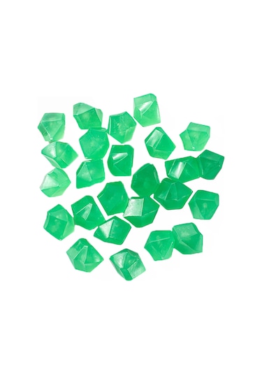 Ruicoo 200 Adet Yeşil Resin Parçacık, Akvaryum Ve Bahçe Dekorasyonu İçin Gece Aydınlatan Fosforlu Taşlar