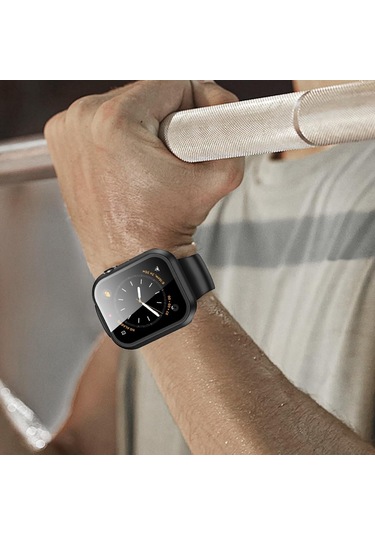 Misxi 2'li Sert Pc Kılıfı Temperli Cam Ekran Koruyucu İle Apple Watch Series 9 2023 , Series 8, Series 7 45 Mm İle Uyumlu, Ultra İnce Çizilmeye Karşı Koruma