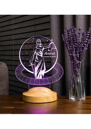 3D Led Lamba Avukat Adalet Kişiye Özel Hediye Gecelambası