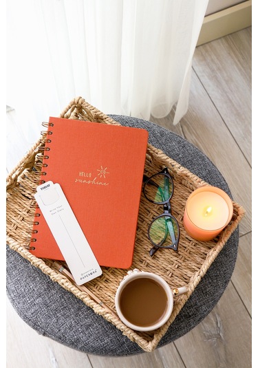 A5 Spiralli Sert Kapak Keten Düz Çizgisiz Tarihsiz Not Defteri Mercan Mercan