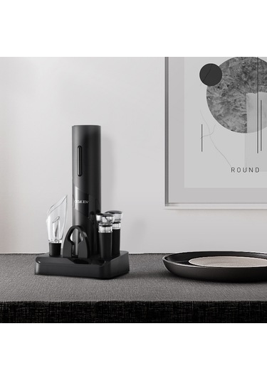 Gajeena Circlejoy Elektrikli Şarap Açıcı, Kablosuz Otomatik Korkaj, Folyo Kesici, Vakum Kapama Ve Aerator İle, 7 Gün Taze Tutma, Partiler Ve Aşk İçin Hediye Seti Siyah