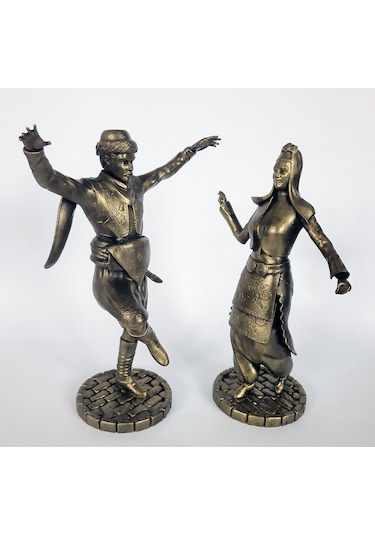 Harmandalı Oynayan Zeybek & Gelin Temalı Biblo Takımı